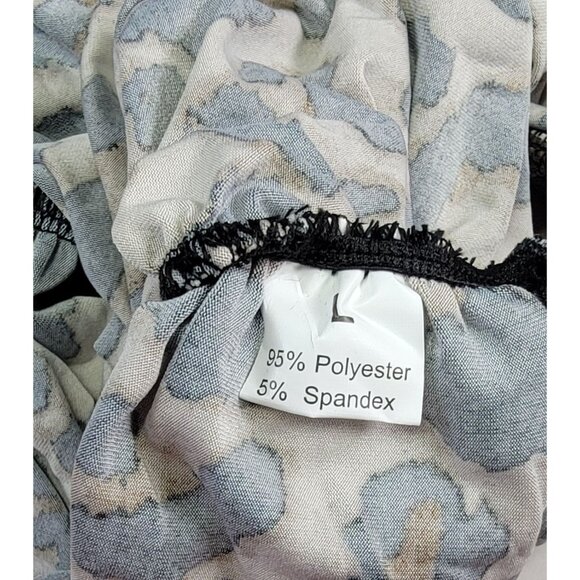 Sassy Bodysuit Cheetah Leopard Animal Print One Long Sleeve Womens Large New - Picture 3 of 6